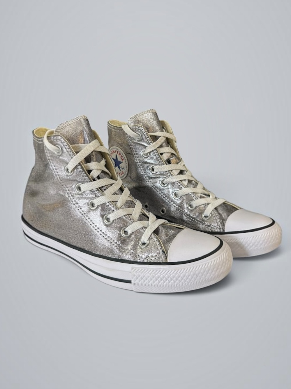 Converse Chuck Taylor All Star Metallic Silver High Top Women’s 8